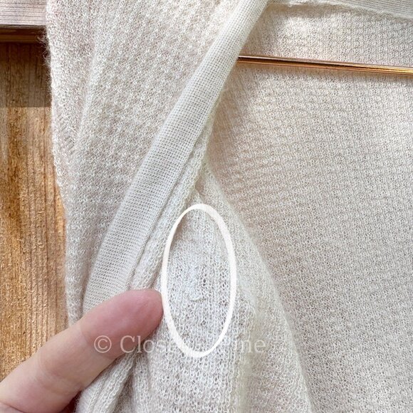 Theory Torina‎ Cashmere Cardigan Cream Beige Size Small Waffle Knit Sweater - Picture 10 of 14